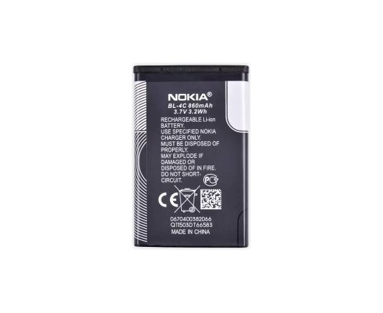 Nokia BL-4C Оригинальный аккумулятор 3.7V / 890mAh / 3.2Wh (OEM) Aккумуляторы