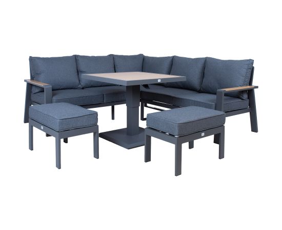 Dārza mēbeļu komplekts PARKER 4-daļīgs, pelēks Jaunumi -Dārzam