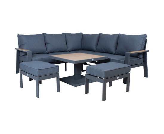 Dārza mēbeļu komplekts PARKER 4-daļīgs, pelēks Jaunumi -Dārzam