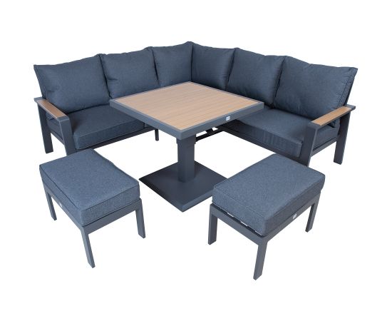 Dārza mēbeļu komplekts PARKER 4-daļīgs, pelēks Jaunumi -Dārzam