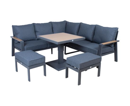 Dārza mēbeļu komplekts PARKER 4-daļīgs, pelēks Jaunumi -Dārzam