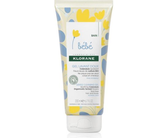 Klorane, Baby, Calendula Extract, Gentle Cleansing, Cleansing Gel, For Hair & Body, 200 ml Ķermeņa kosmētika