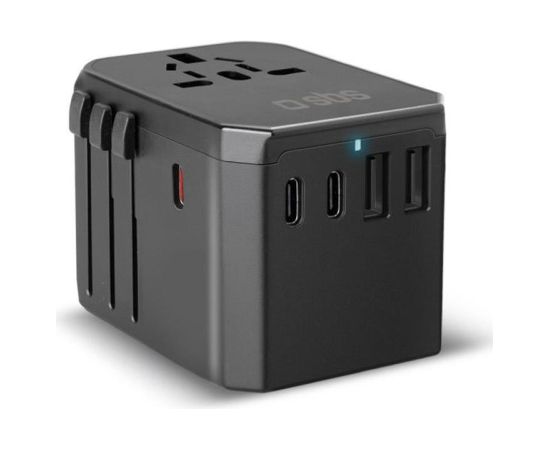 SBS GaN universal travel adapter, 70 W, black - Power adapter Зарядные устройства