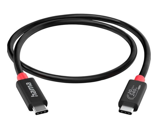 Hama USB-C/USB-C, USB 4.0, 20 Gbit/s, 5 A, 240 W, 2 m - Charging cable Data USB kabeļi