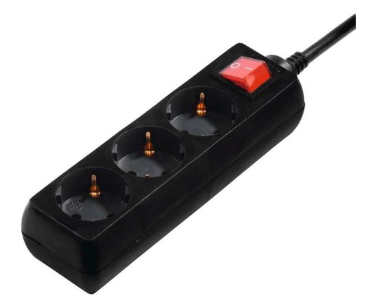 Hama Power Strip, 3-way, 3 m, black  - Power Strip Strāvas pagarinātāji
