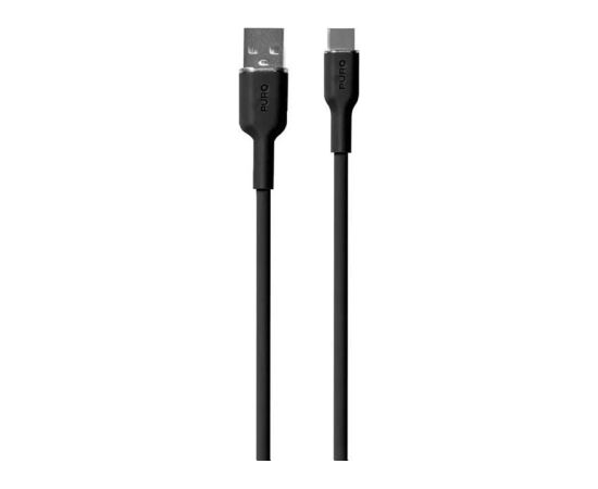 Puro Soft, USB-A / USB-C, 1.5 m, black - Cable Data USB kabeļi
