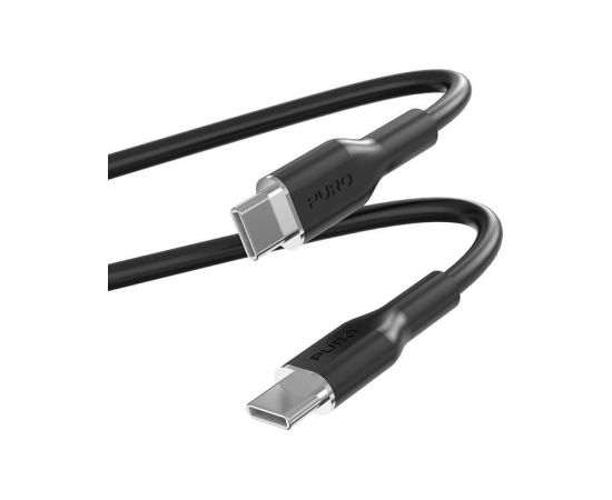 Puro Soft, USB-C / USB-C, 1,5 m, black - Cable Data USB kabeļi