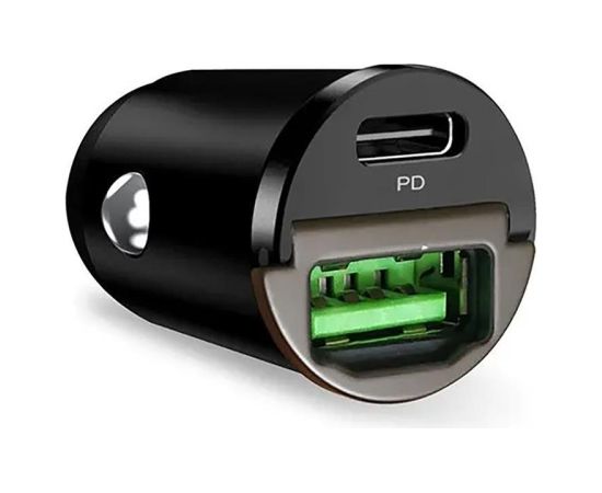 Puro Mini, USB-A, USB-C, 30 W, black - Car charger Telefonu lādētāji 12v Automašīnām
