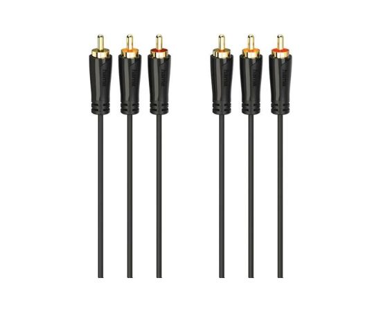 Hama Audio/Video Cable, 3 RCA - 3 RCA, gold-plated, 1.5 m, black - Cable HDMI vadi