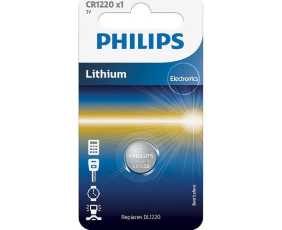 Philips Lithium, CR1220, 3V - Battery Батарейки, аккумуляторы