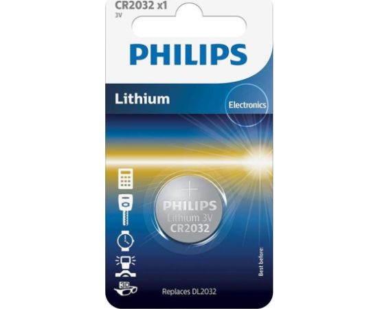 Philips Lithium, CR2032, 3V - Battery Батарейки, аккумуляторы