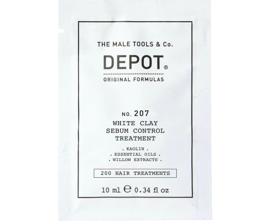Depot, 200 Hair Treatments No. 207, Kaolin, Scalp Treatment Cream Mask, For Regulation Of Excessive Sebum, 10 ml Matu kopšana