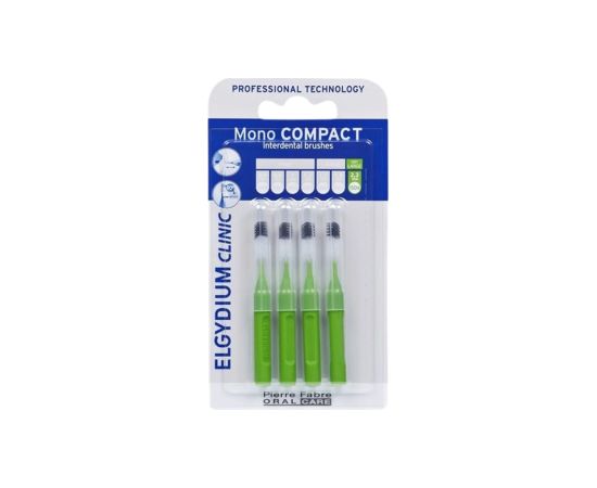 Set, Elgydium, Interdental Brush, Green, 4 pcs Zobu pastas un mutes dobuma skalojamie līdzekļi
