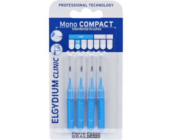 Set, Elgydium, Interdental Brush, Blue, 4 pcs Zobu pastas un mutes dobuma skalojamie līdzekļi