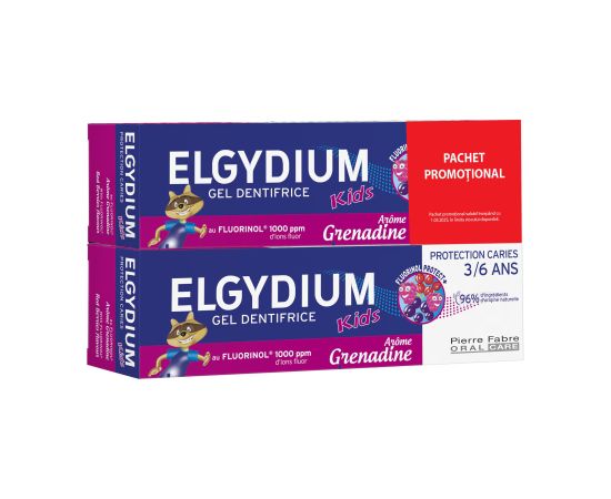 Set Duo, Elgydium, Junior, Paraben-Free, Protection, Toothpaste, 2 pcs, 50 ml Zobu pastas un mutes dobuma skalojamie līdzekļi