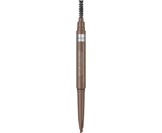 Rimmel London, Brow This Way, Double-Ended, Eyebrow Cream Pencil, 002, Medium Brown, 2.4 g Dekoratīvā kosmētika