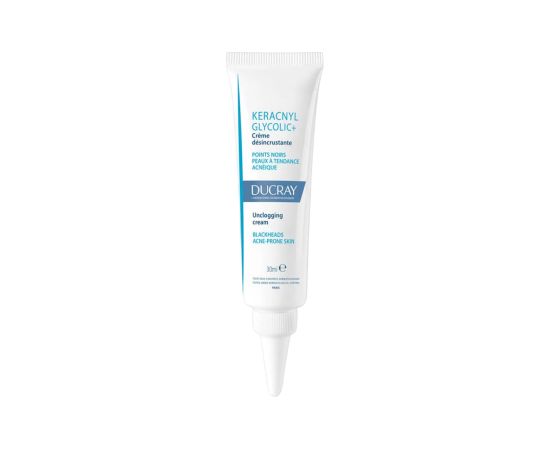 Ducray, Keracnyl, Glycolic, Anti-Blackheads, Local Treatment Cream, Oily and acne-prone skin, For Face, 30 ml Sejas kopšana