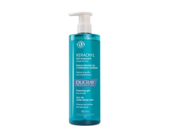 Ducray, Keracnyl, Anti-Acnee, Cleansing Gel, For Face & Body, 400 ml Ķermeņa kosmētika