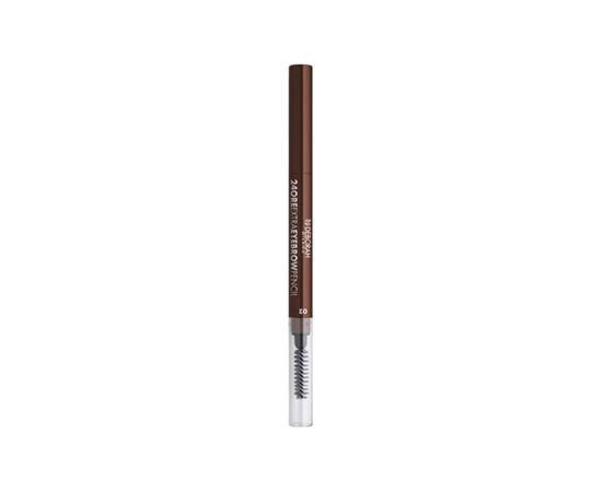 Deborah, 24 Ore Extra, Double-Ended, Eyebrow Cream Pencil & Brush 2-In-1, 03, Dark Dekoratīvā kosmētika