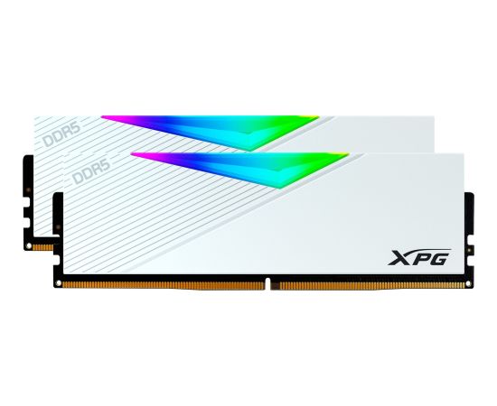 ADATA DDR5 32GB - 6000 - CL - 30 - Dual-Kit - DIMM - AX5U6000C3016G-DCLAR, Lancer RGB, XMP, white RAM Operatīvā atmiņa