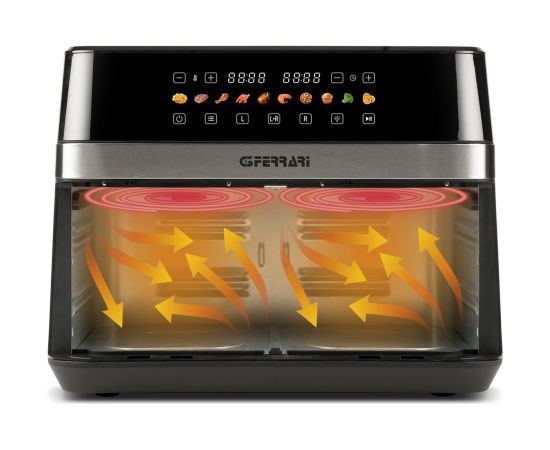 G3ferrari G3 Ferrari G10223 fryer Double 12 L Stand-alone 2200 W Hot air fryer Black, Stainless steel Elektriskie Grili