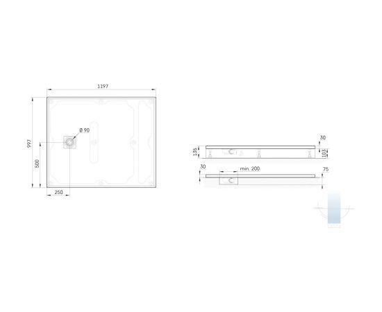 PAA Lettera 100x120 Akmens Masas Dušas Paliktnis Māls Крупная бытовая техника