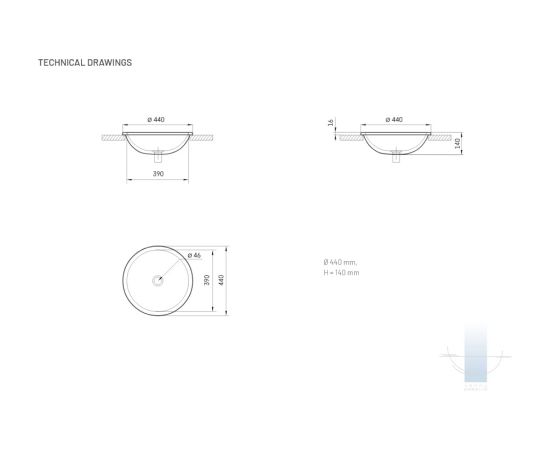 PAA Round In Iebūvējama Akmens Masas Vannas Istabas Izlietne Jaunumi Sadz. tehnika