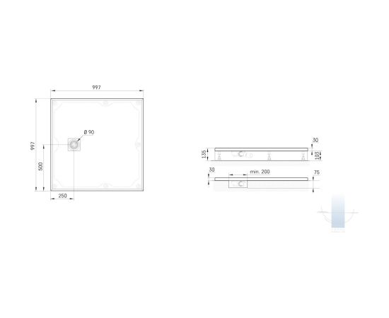 PAA Lettera KV100 Akmens Masas Dušas Paliktnis Balts Jaunumi Sadz. tehnika