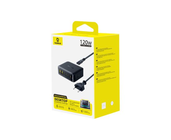 Baseus Galda uzlādes stacija EnerFill FH21 120W 2xUSB-A + 4xUSB-C 1,5 m, melna, melna Jaunumi - Viedierices