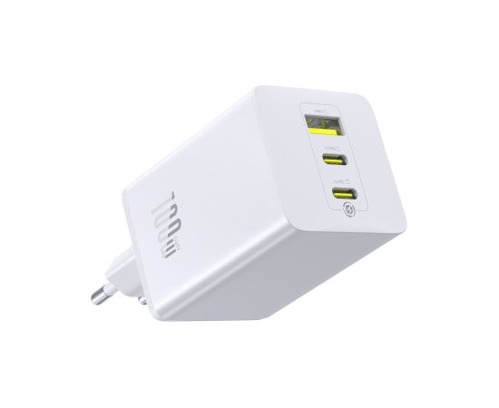 Baseus Sienas ātrais lādētājs EnerFill FE11 100W USB-A + 2xUSB-C QC PD, balts Новинки смартфонов и телефонов