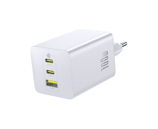 Baseus Sienas ātrais lādētājs EnerFill FE11 100W USB-A + 2xUSB-C QC PD, balts Новинки смартфонов и телефонов