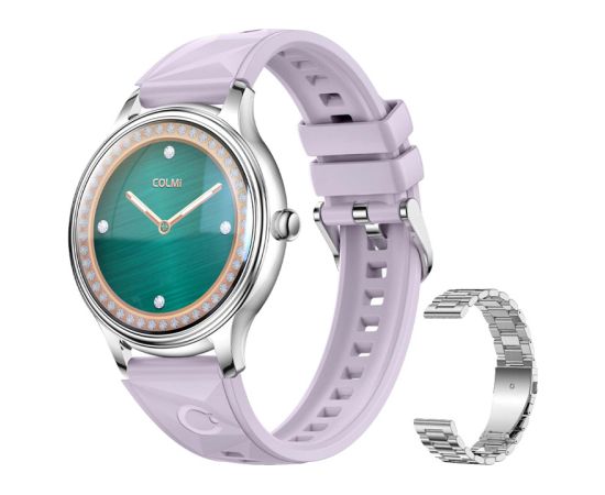 Smart Watch COLMI L28 (Silver-purple + silver steel strap) Smart-Watch Pulksteņi
