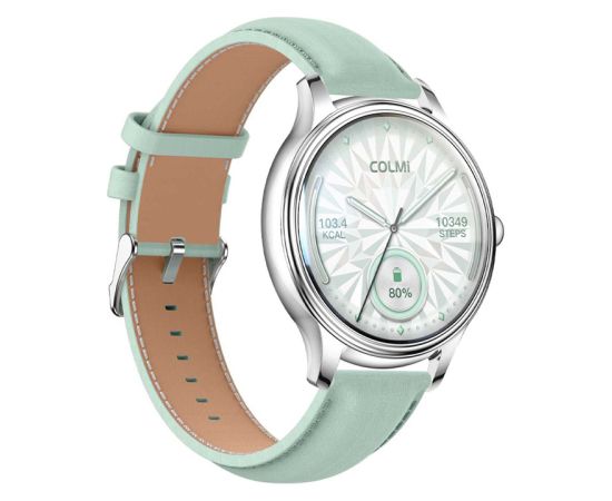 Smart Watch COLMI L28 (Silver-Green + green leather strap) Smart-Watch Умные часы