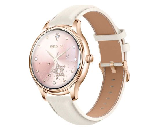 Smart Watch COLMI L28 (Gold + Gold leather strap) Smart-Watch Pulksteņi