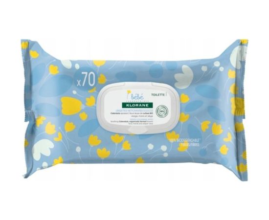 Klorane, Baby, Cleansing Wipes, For Face & Body, 70 pcs For Children Влажные салфетки