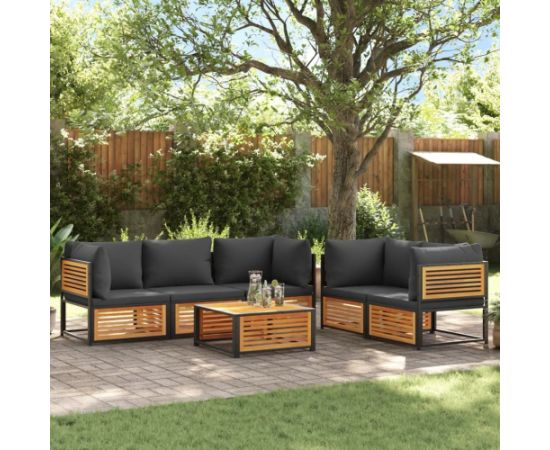 vidaXL 6-cz. zestaw wypoczynkowy do ogrodu, z poduszkami, akacjowy Dārza mēbeļu komplekti