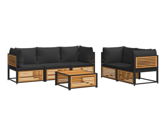 vidaXL 6-cz. zestaw wypoczynkowy do ogrodu, z poduszkami, akacjowy Dārza mēbeļu komplekti