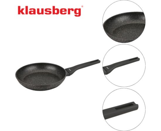 Сковорода алюминиевая, чёрный мрамор, Ø24 см, Klausberg, KB 7988, с мраморным антипригарным покрытие Pannas