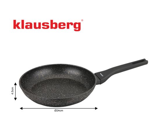 Сковорода алюминиевая, чёрный мрамор, Ø24 см, Klausberg, KB 7988, с мраморным антипригарным покрытие Pannas