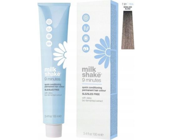 Milk Shake, 9 Minutes, Permanent Hair Dye, 7.81 Ash Blond Mocha, 100 ml Matu kopšana