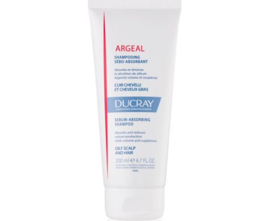 Ducray, Sabal Argeal, Kaolin, Hair Treatment Shampoo, Purifies, For Oily Hair, 200 ml Šampūni
