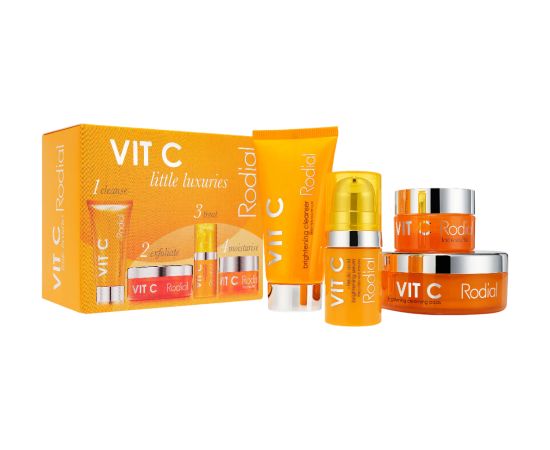 Set Rodial: Vit C, Brightening, Serum, For Face, 5 ml + Vit C, Brightening, Cleansing Pads, 20 pcs + Vit C, Brightening, Souffle, For Face, 10 ml + Vit C, Brightening, Cleansing Gel, For Face, 20 ml Парфюмерные наборы