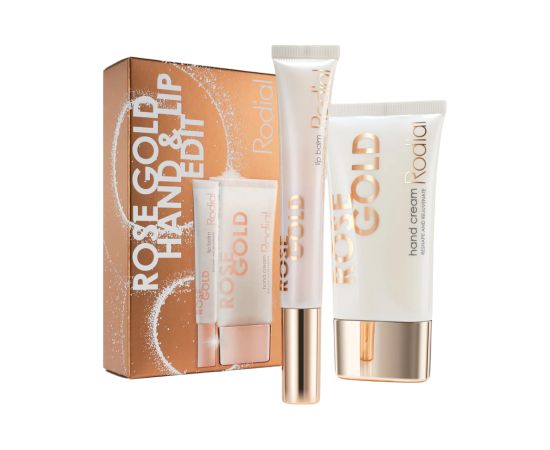 Set Rodial: Rose Gold, Rejuvenating, Hand Cream, 40 ml + Rose Gold, Lip Balm, 10 ml Dāvanu komplekti