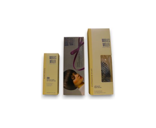 Set Marlies Moller: Specialists, Keratin, Hair Oil Conditioner, Sleek & Shine, 100 ml + Marlies Moller, Paddle, Hair Brush + Specialists, Keratin, Hair Shampoo, Sleek & Shine, 200 ml Matu kopšana