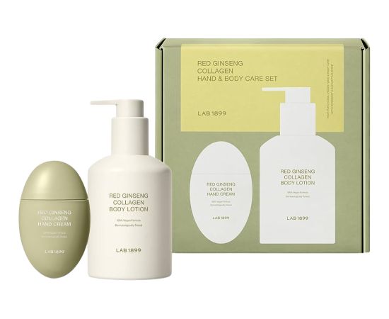 Set Lab 1899: Red Ginseng, Collagen, Moisturising, Body Lotion, 250 ml + Red Ginseng, Collagen, Improves skin elasticity, Hand Cream, 50 ml Dāvanu komplekti