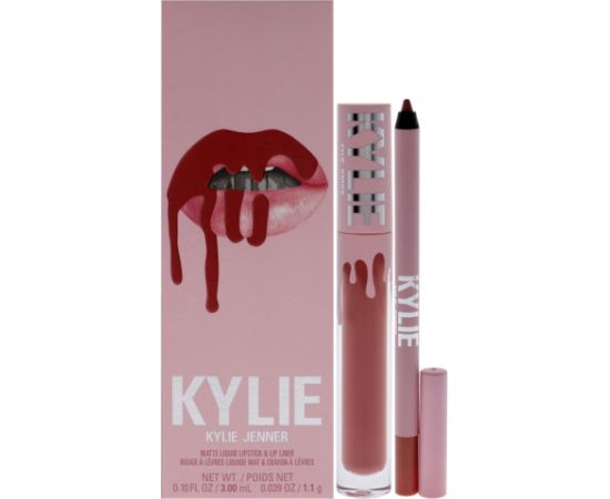 Kylie Jenner Set Kylie Cosmetics: By Kylie, Liquid Lipstick, 801, Queen, 3 ml + By Kylie, Pencil, Lip Liner, Queen, 1.1 g Dāvanu komplekti