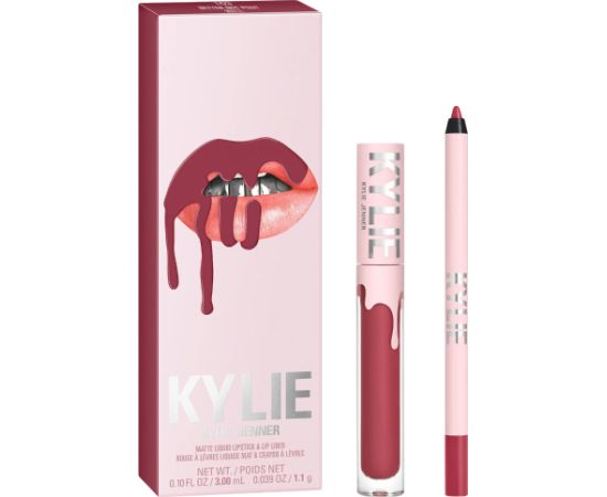 Kylie Jenner Set Kylie Cosmetics: By Kylie, Liquid Lipstick, 103, Better Not Pout, 3 ml + By Kylie, Pencil, Lip Liner, Better Not Pout, 1.1 g Dekoratīvā kosmētika