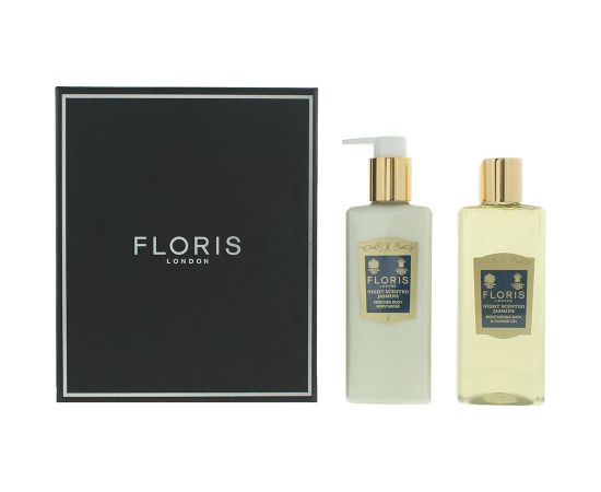 Set Floris Of London: Night Scented Jasmine, Nourishing, Body Lotion, 250 ml + Night Scented Jasmine, Cleansing, Shower Gel, All Skin Types, 250 ml Dāvanu komplekti