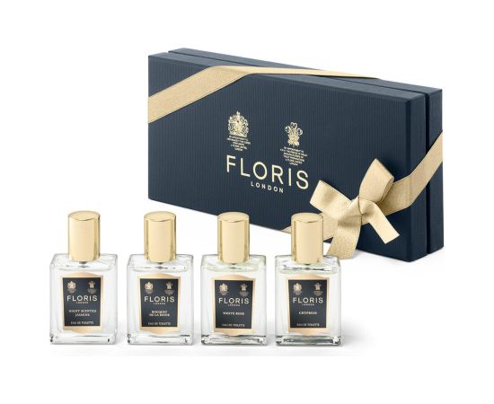 Set Floris Of London: Night Scented Jasmine, Eau De Toilette, For Women, 15 ml + Bouquet De La Reine, Eau De Toilette, For Women, 15 ml + White Rose, Eau De Toilette, For Women, 15 ml + Chypress, Eau De Toilette, Unisex, 15 ml Dāvanu komplekti
