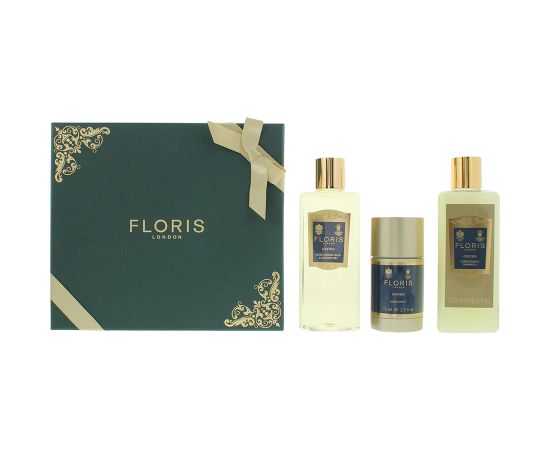 Set Floris Of London: Cefiro, Hair Shampoo, For Conditioning, 250 ml + Cefiro, Moisturizing, Shower Gel, For All Skin Types, 250 ml + Cefiro, Anti-Perspirant, Deodorant Stick, Unisex, 75 g Dāvanu komplekti
